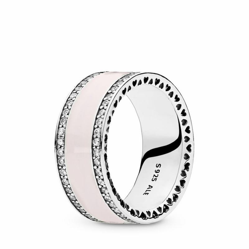 Pandora Hearts Statement Ring - Sterling Silver/Enamel/Pink/Cubic Zirconia - Canada | SR5348KW